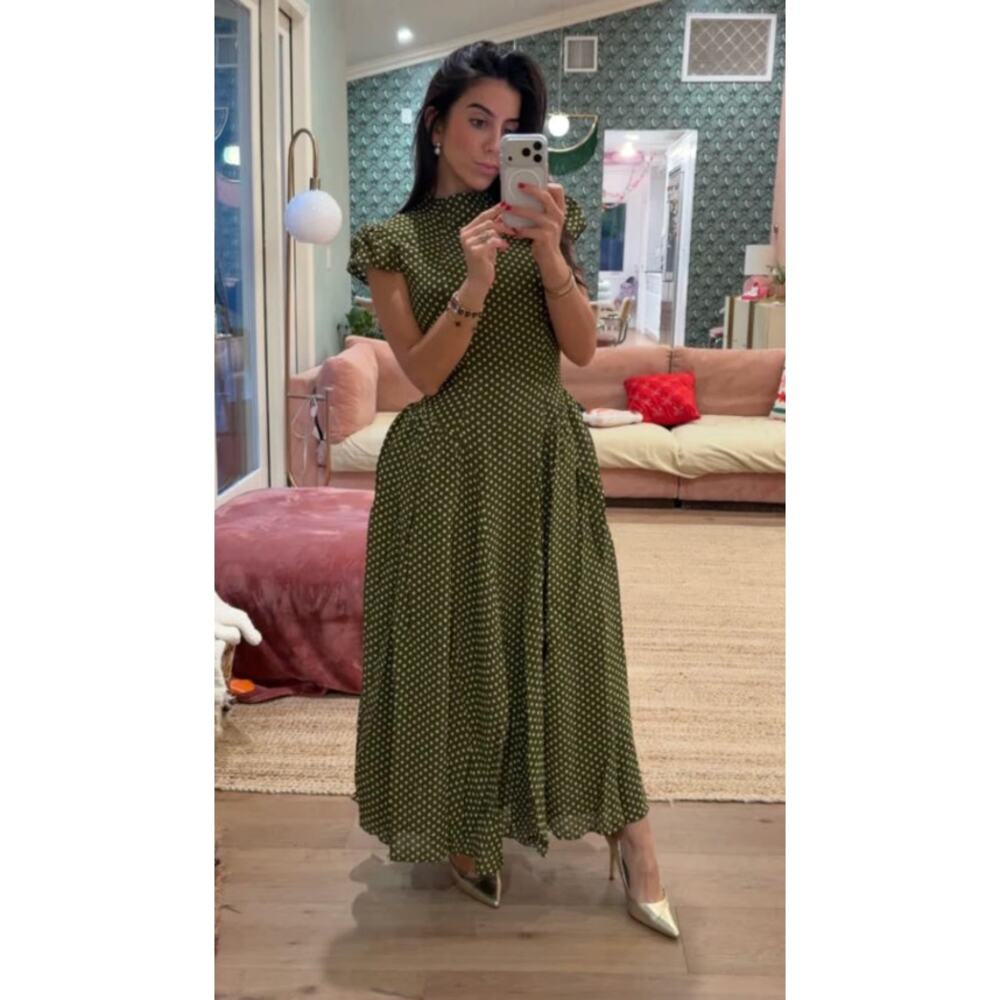 Reformation Maven Mock-Neck Chiffon Midi Dress size 4 - Picture 6 of 7